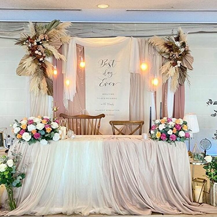 ウェディング 高砂チュール 結婚式 披露宴 高砂 チュール メインテーブルの通販 by ちゃんみら