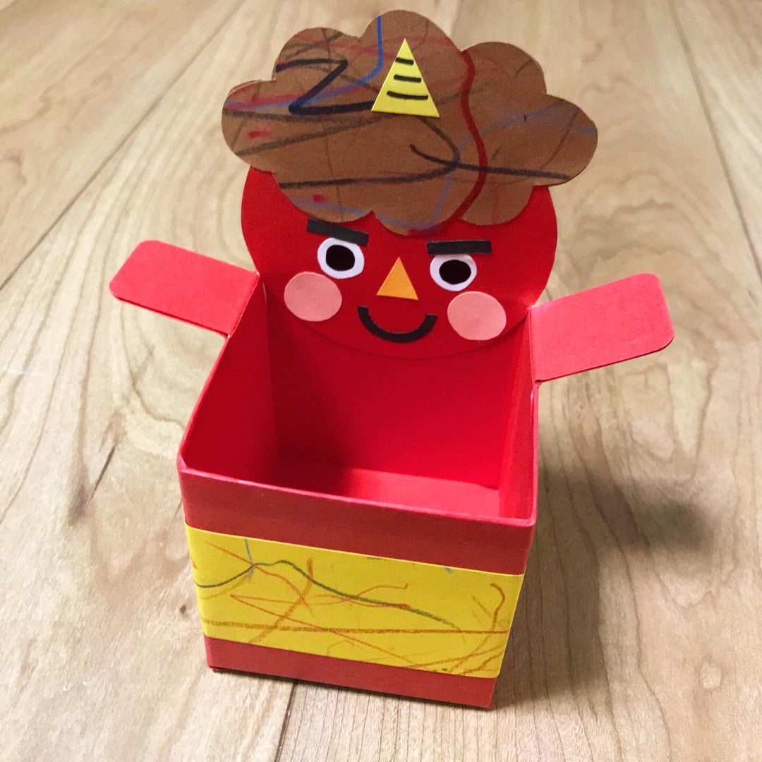 節分に向けて「おたふくの豆入れ」を作ろう