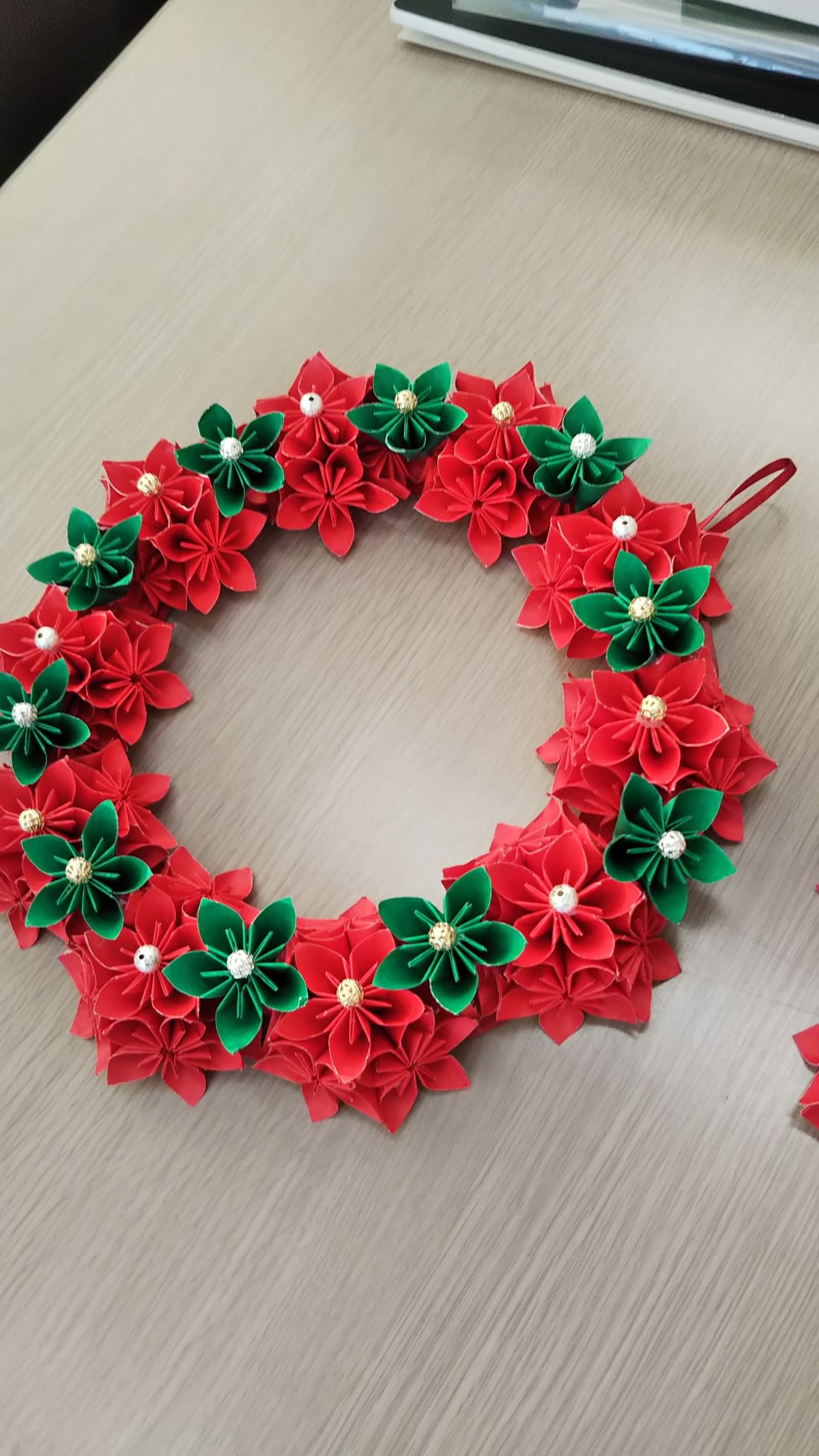 12月 折り紙 素敵なクリスマスリースの折り方・作り方動画 Origami Christmas wreathe 音声解説ありばぁばの折り紙shigeyuki.net