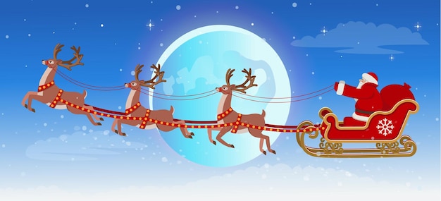 クリスマスガラス細工ソリ引きサンタとトナカイフォーカートグラスワークス