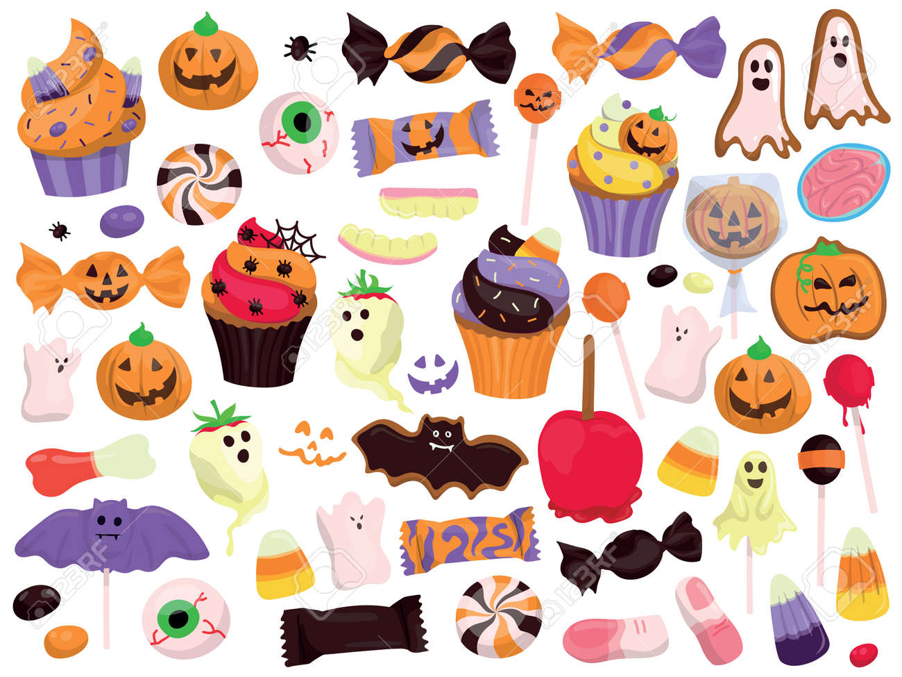 ハロウィンのキャンディやお菓子のイラスト無料のフリー素材 イラストエイト