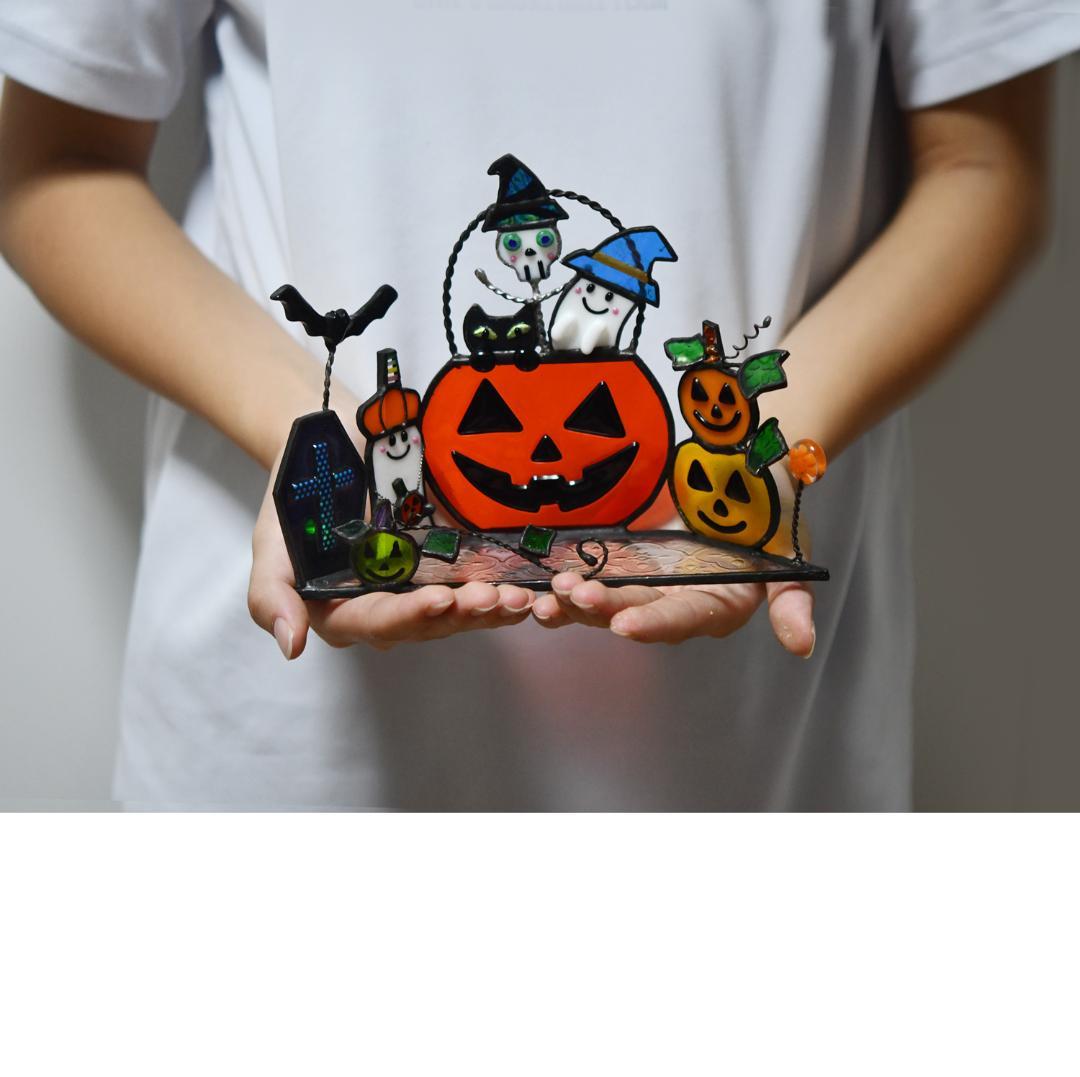 ハロウィンランタン ステンドグラス型紙 型紙 アトリエ スピカ ステンドグラス 通販 10221485Creema クリーマ
