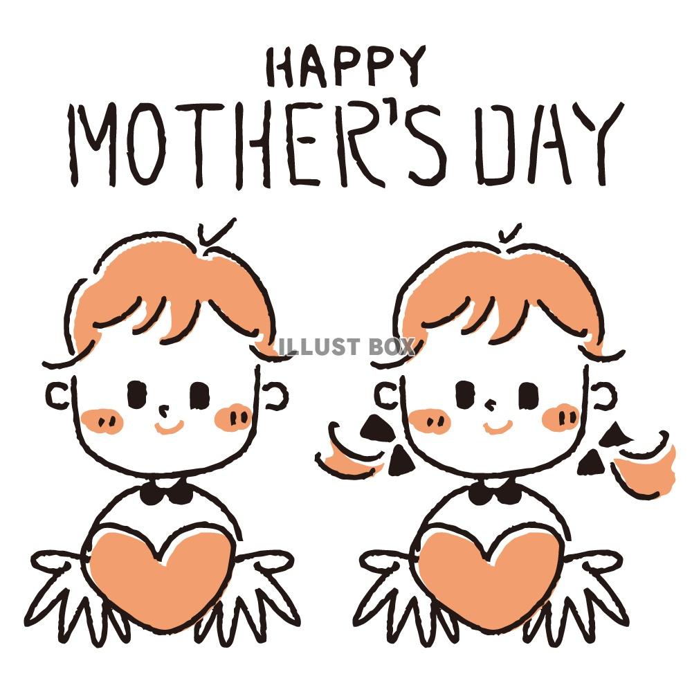 手書きイラスト 母の日 カードおかあさんありがとう 母の日 クレヨンで手書きしたハートとメッセージカードのイラスト素材74543155-PIXTA