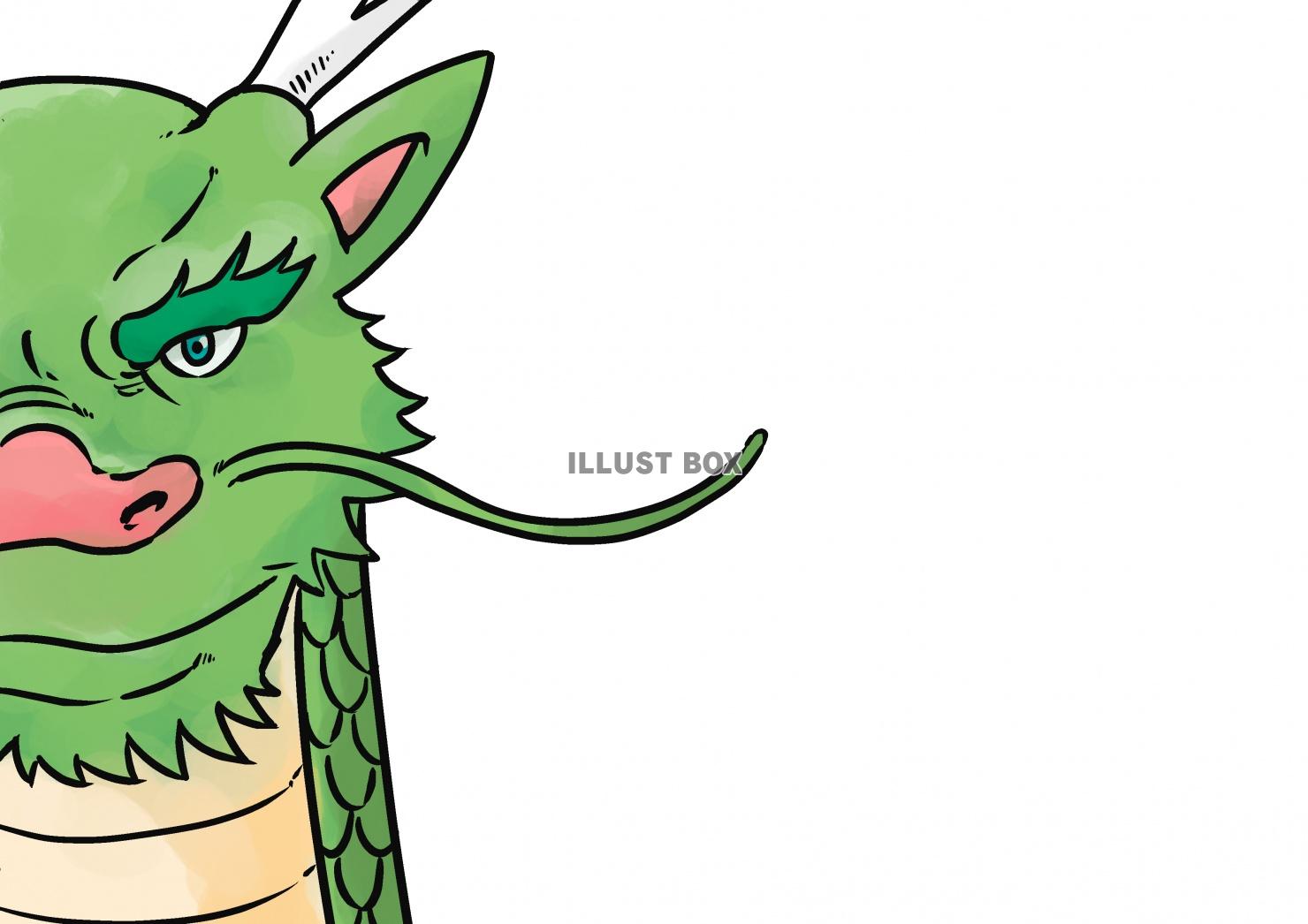 龍と両手いっぱいのお正月の2024年辰年年賀状素材無料イラスト素材素材ラボ