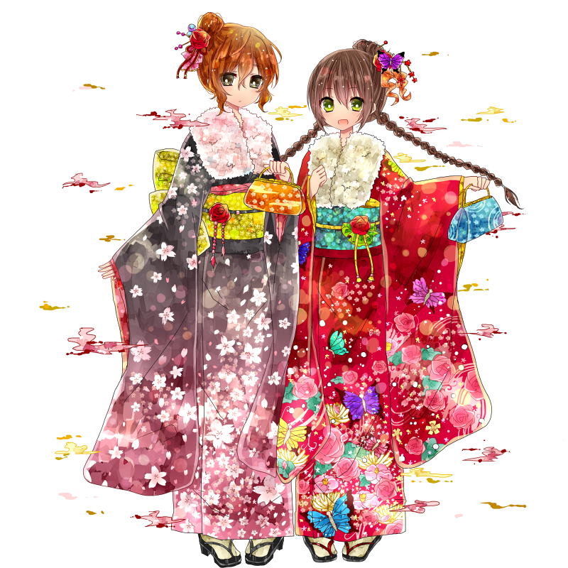 お正月 新年の挨拶をする着物姿の男性と女性 イラスト238972098- イメージマート