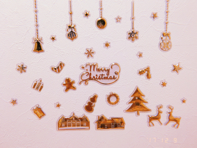 Seriaのウォールステッカーで作る クリスマスオーナメント⑤ 最終回 ツリー X'mas 100均 embroidery