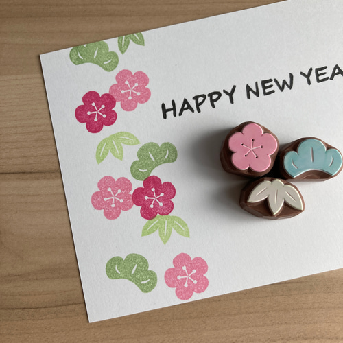 消しゴムはんこで年賀状「卯」 - キムラヤカルチャー教室 作品紹介