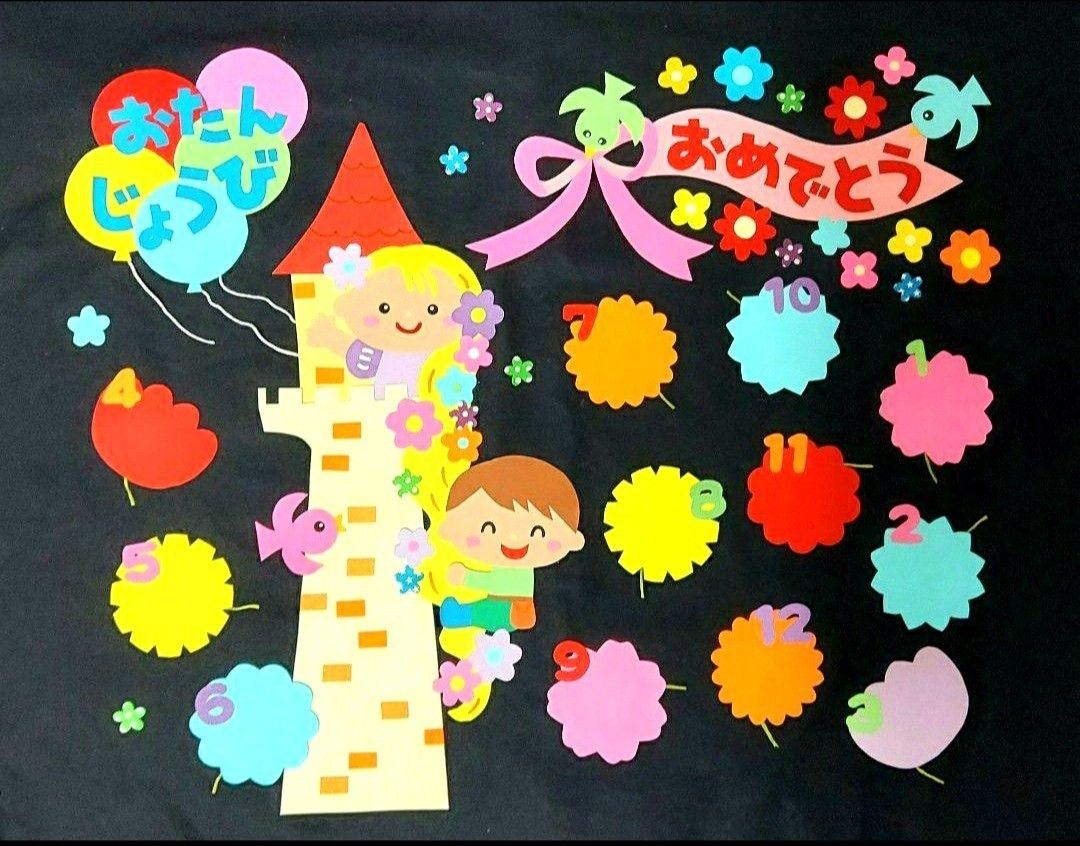 壁面 お祝い」のアイデア 9 件誕生日表, 誕生表, 壁面 飾り