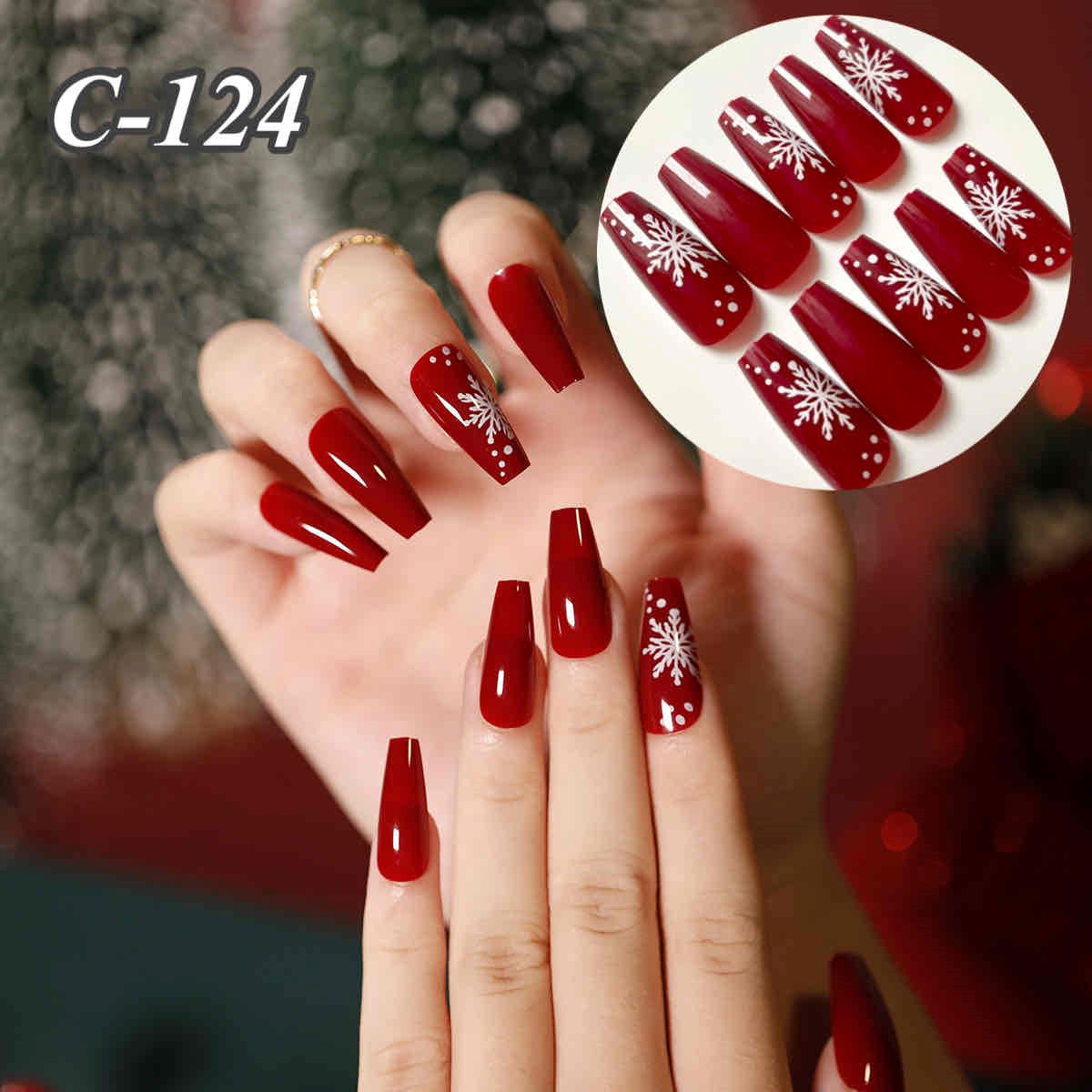 LA765☆ステンドグラス風クリスマスネイルチップNovemberR 〰️ネイルチップ販売〰️