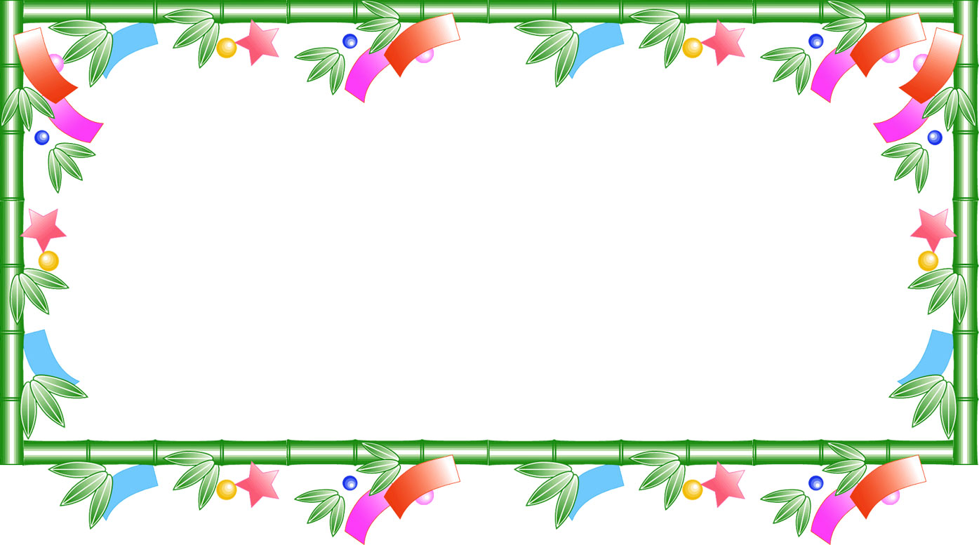 七夕飾りの円形フレーム・枠イラストフリー素材 イラストミント