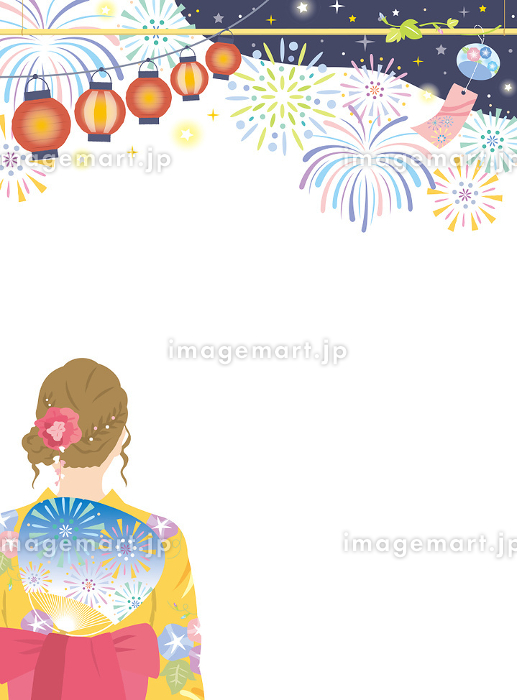 夏祭りのイメージ背景 縦型 イラスト - No: 1567927無料イラスト・フリー素材なら「イラストAC」
