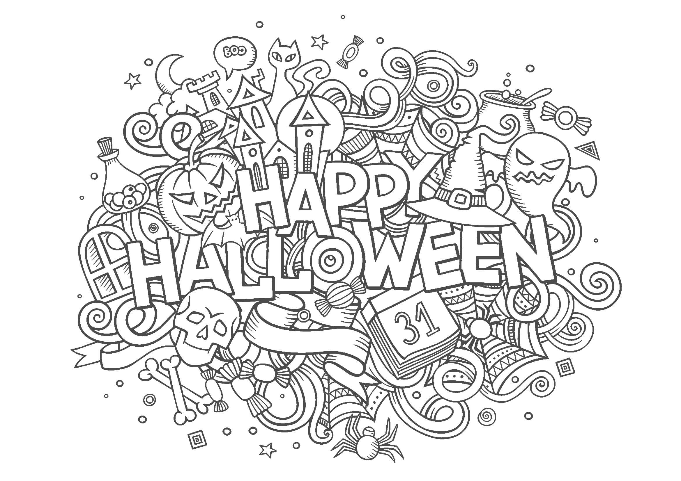 ハロウィンのおばけちゃん 線画 塗り絵イラスト - No: 2099686無料イラスト・フリー素材なら「イラストAC」