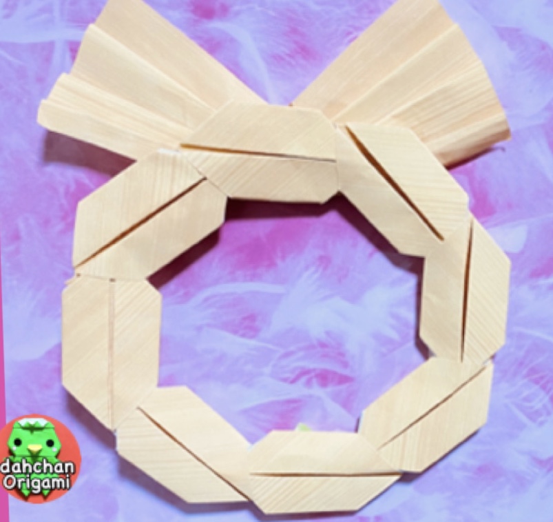 松竹梅の折り紙リースの折り方・作り方☆簡単でお正月にもピッタリな壁面飾り♪│子供と楽しむ折り紙・工作