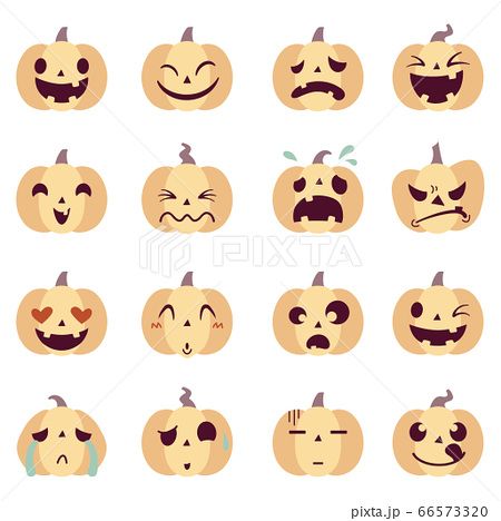 ハロウィンのかぼちゃ顔の着せ替えセット