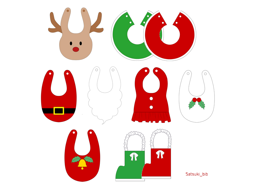 クリスマススタイ ベルト付きスタイ・よだれかけ こめじるし 通販 4988283Creema クリーマ