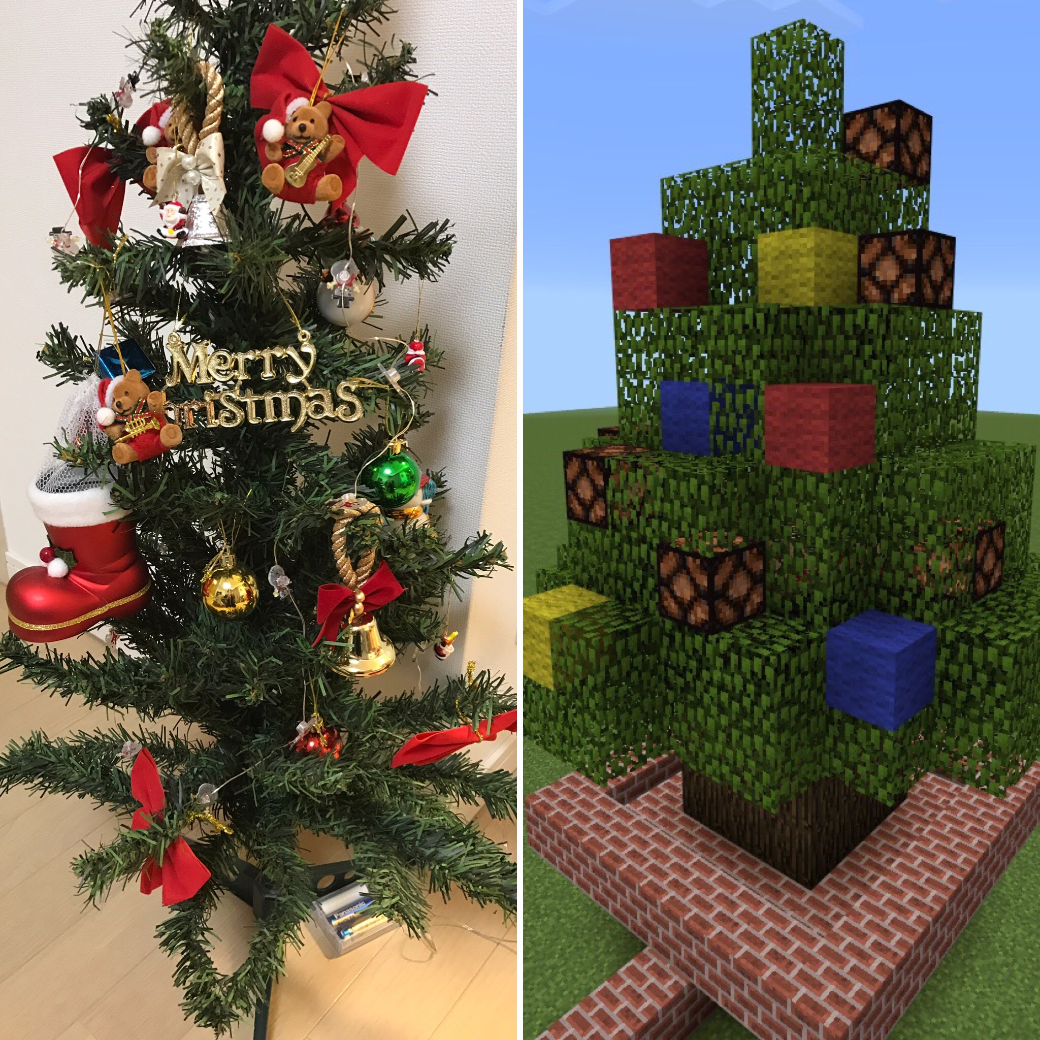 マインクラフトとMabeeeでIoTクリスマスツリーあうとぷっと