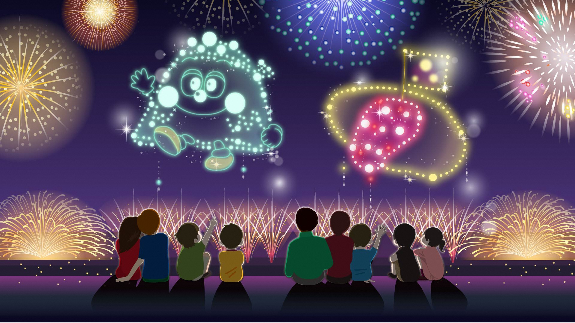 能登地震１．１：復興願い空に大輪 七尾 6年ぶり花火大会石川毎日新聞