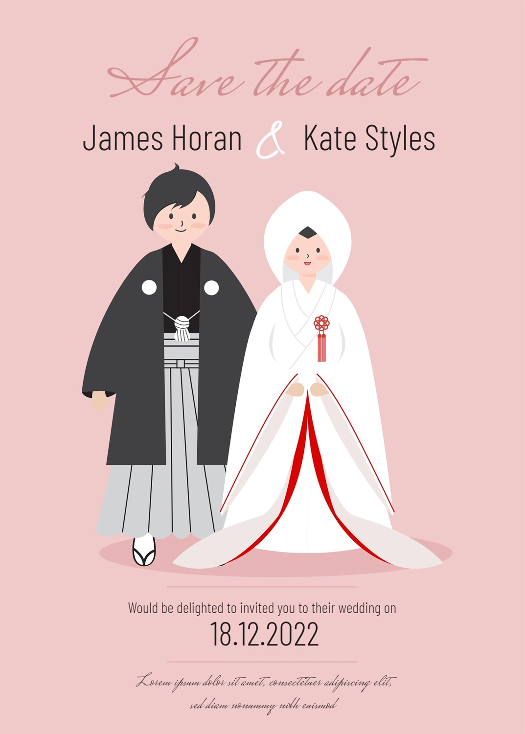 NEW顔の写真だけで結婚式用イラスト描きます 前撮りしてなくても大丈夫！ポーズは5つから選べます！ココナラ