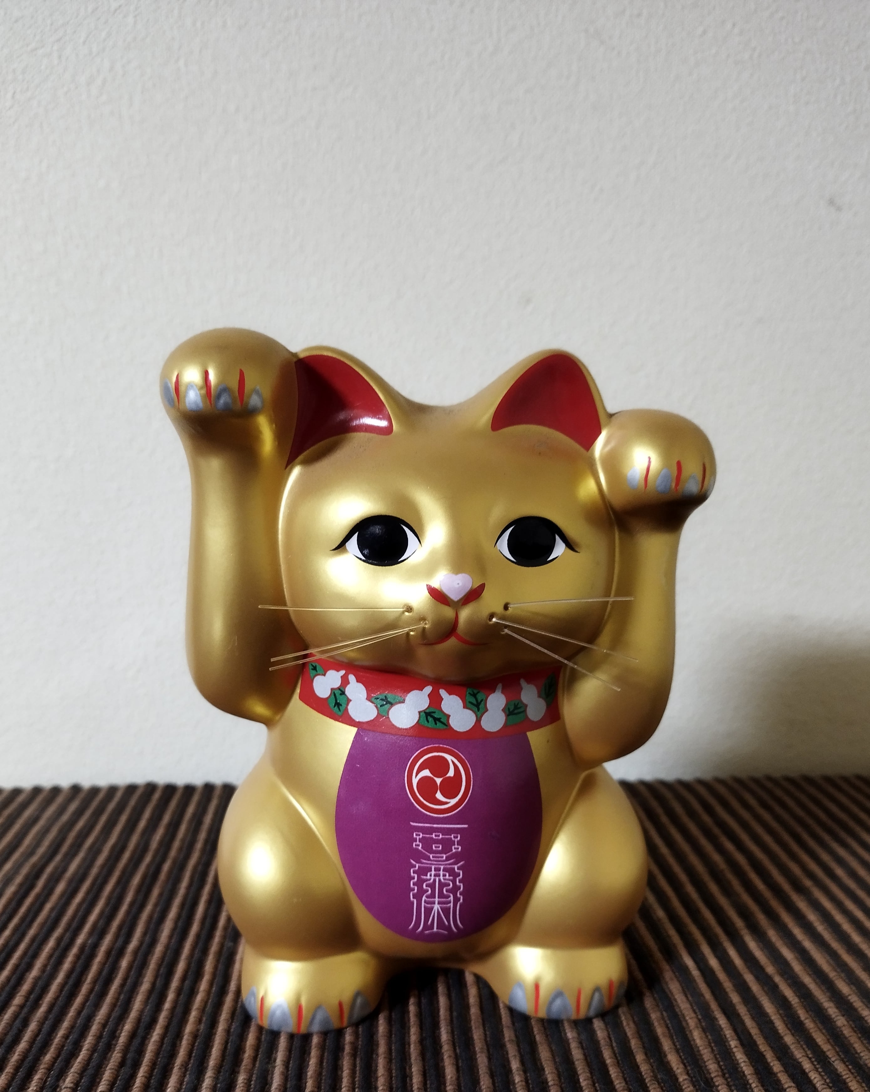 招き猫 30㌢ 伏見稲荷購入 千客万来 黒左手 大福運 一尺 神社 商売 神様