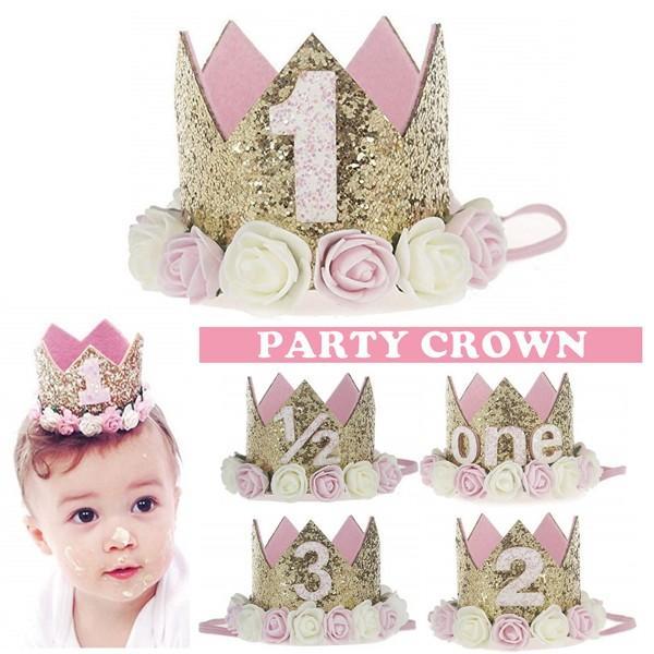 即納あり♡ party goods 誕生日 レインボー ミニフェルト 王冠princess girl