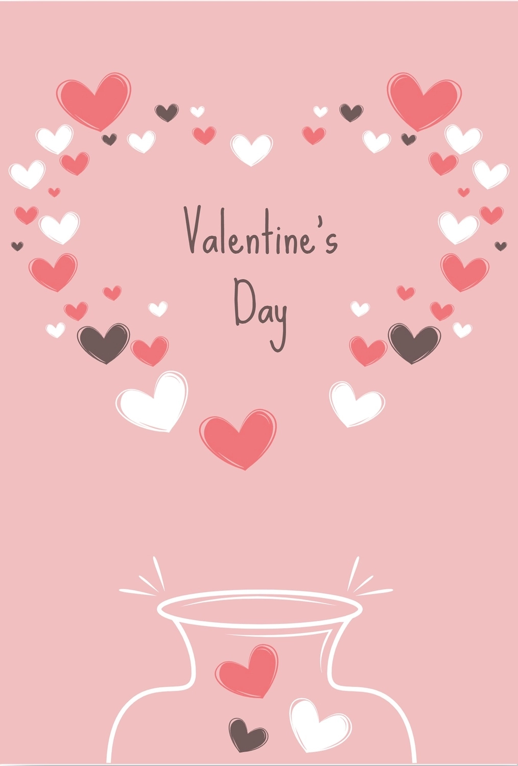 バレンタインメッセージカードイラストのフリー素材イラストイメージ