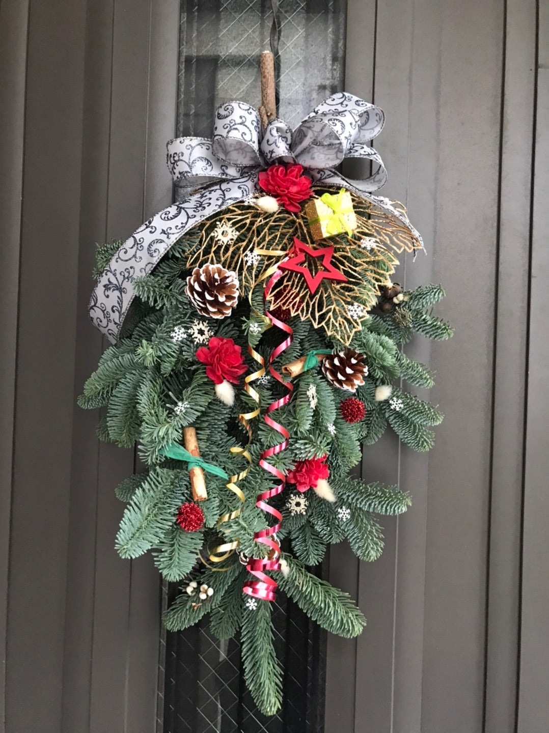 Amazon.co.jp: SCLYX クリスマススワッグ 90cm 北欧風 ナチュラル シンプル おしゃれ クリスマス飾り 玄関ドア 壁掛けX'mas リース 玄関 クリスマスデコ＃2213790cm: おもちゃ