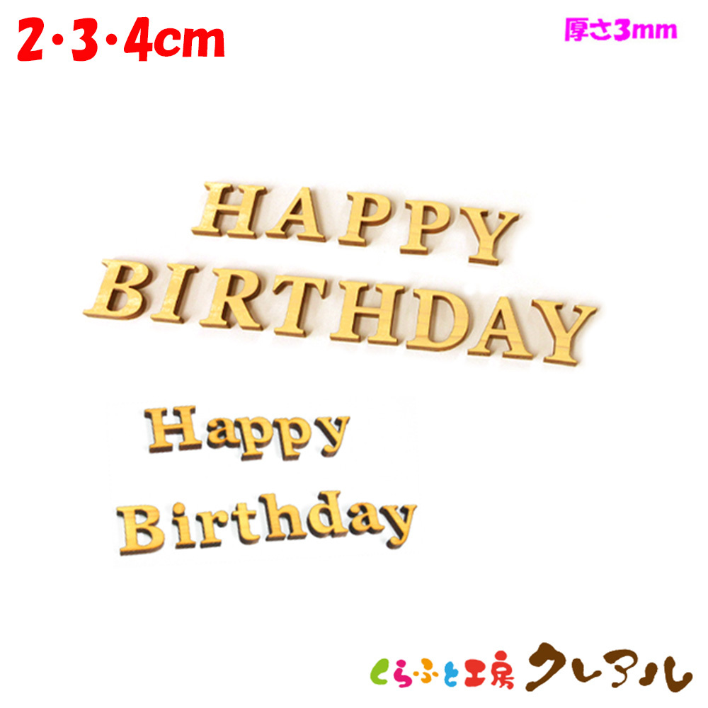 誕生日おめでとう HAPPY BIRTHDAY 英語ロゴ：イラスト無料