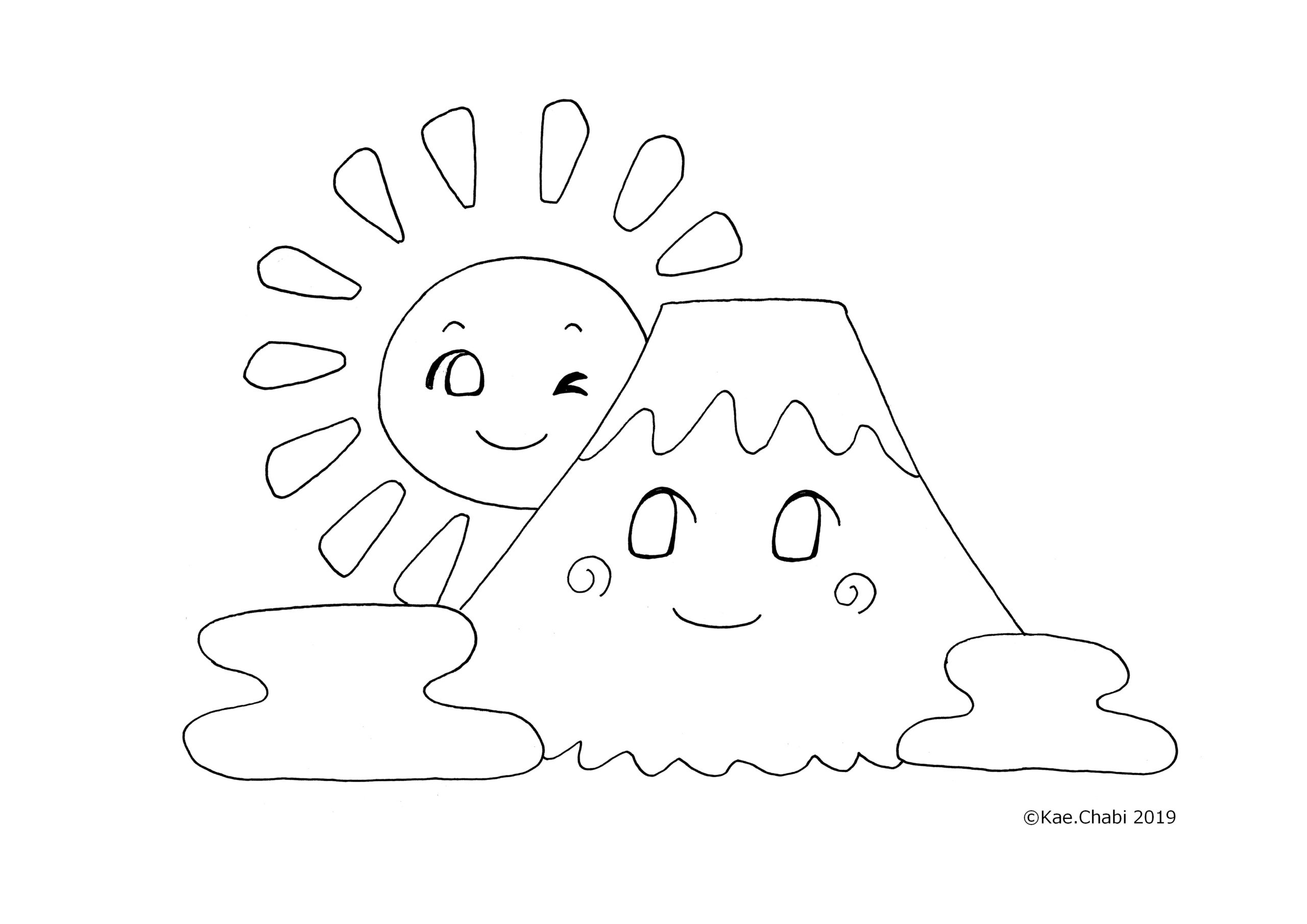 正月ぬりえ 羽子板：イラスト無料