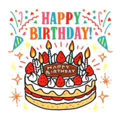 動く♪ 誕生日 ＆ おめでとう＆ ありがとう③LINEスタンプぴぃかん
