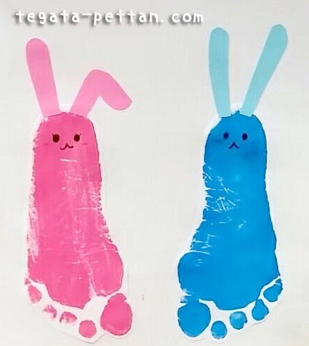 手形足形アート 赤ちゃん記念うさぎ灰色- メルカリ