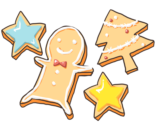 クリスマス クッキーハウス：イラスト無料