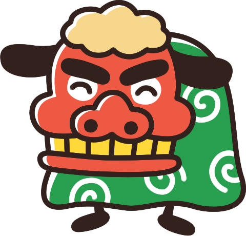 獅子舞と牛のフリー素材 お正月無料イラストかくぬる素材工房