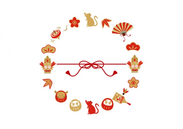 正月飾り おしゃれなしめ縄 輪飾り 水彩風のイラストのイラスト素材67301638- PIXTA