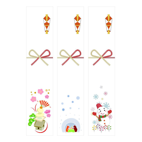 北欧風柄のかわいい「のし」テンプレート・内祝におすすめの蝶結びの水引・Wordで文字入れ イラストボックス「プレミアム」テンプレート