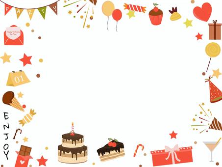 かわいい誕生日パーティーのフレーム 10種OKUMONO