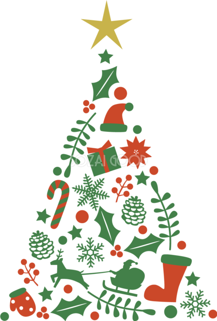 クリスマスツリー - かわいいフリーイラスト素材集 ぴくらいく 商用利用可