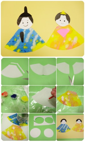 染め紙でひな祭り製作せいさくっと