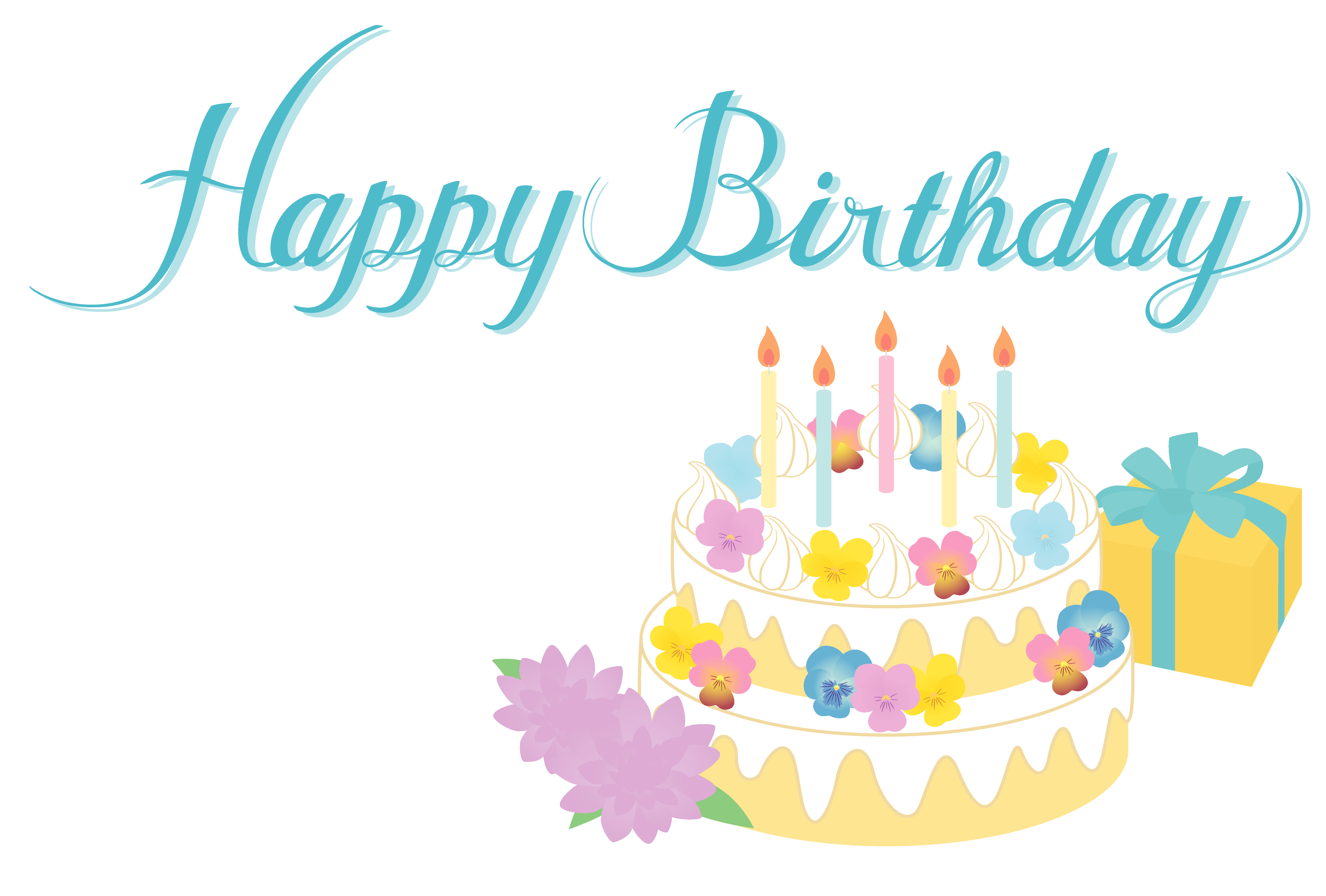 かわいい幸せな誕生日グリーティングカードとバナーのイラストイラスト画像とPNGフリー素材透過の無料ダウンロード - Pngtree