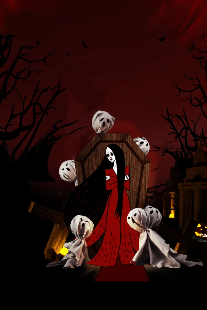 1pc ハロ ラウン装飾怖い バック ハロ ラウンバナークリーピー 背景写真撮影用ホラー - Temu Japan