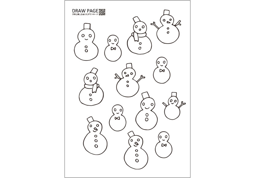 雪だるまのなぞり書きぬりえのイラスト素材109309287- PIXTA