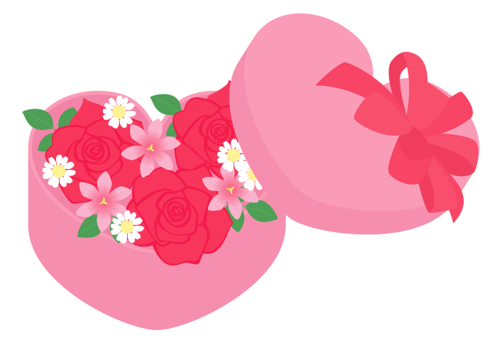 バレンタイン・ハートとくまのフリーイラストフリーイラストIroFuri・いろふり