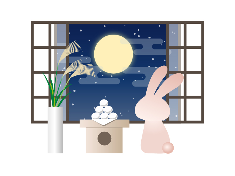 餅をつくウサギのイラスト お月見園だより、おたよりで使えるかわいいイラストの無料素材集 イラストだより