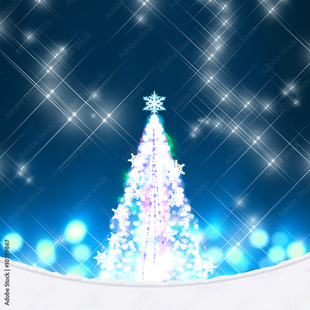 可愛いイラスト無料クリスマスツリー 紫色 リボン 雪の結晶 − free illustration Christmas tree purpleribbon snowflakeイラストダウンロード