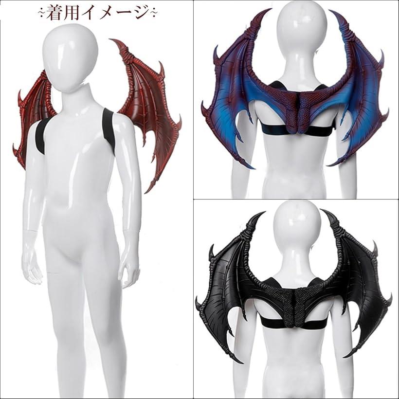 赤ドラゴン 翼 羽 コスプレ 小物 悪魔 羽根 ハロウィン 仮装 小物の通販 by バン819's shopラクマ