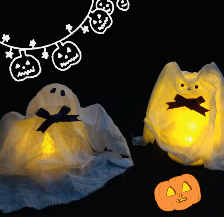 重なったハロウィンのカボチャのお化けたちのイラスト無料のフリー素材 イラストエイト