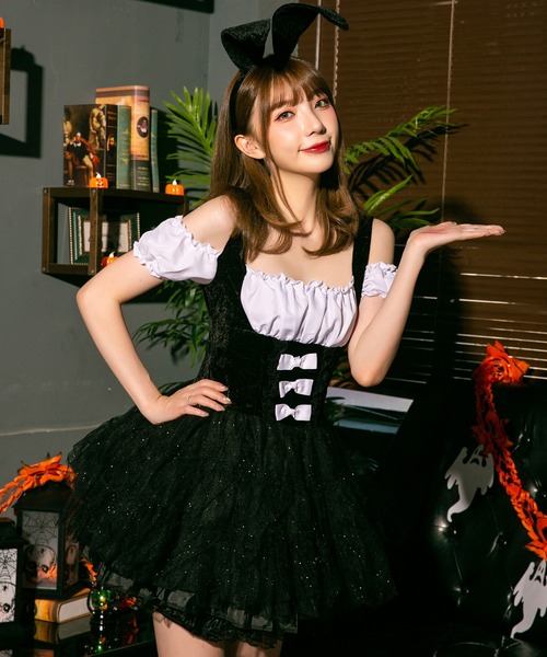 Amazon.co.jp:AssassinCatハロウィン子供コスプレ衣装魔女ステージショー女の子歩き吸血鬼ダークナイトエルフワンピースハロウィーン仮装 可愛い 人気 ワンピース レース 女の子 演出服 文化祭 学園祭 プリンセスドレス 悪魔の頭飾り+精霊の耳+首飾り+黒ストッキング