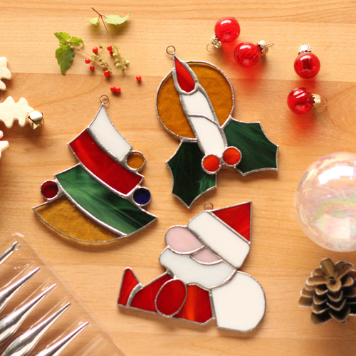 グラスデコ クリスマス オーナメント オリジナル ステンドグラス 工作 作成キット コストコ