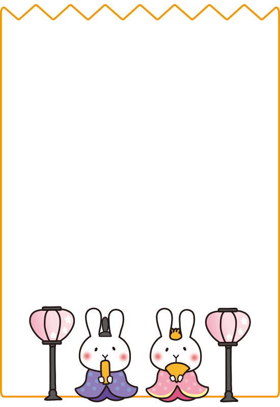 雛飾りと桃の花の点線ひな祭りフレーム飾り枠イラスト無料イラスト かわいいフリー素材集 フレームぽけっと