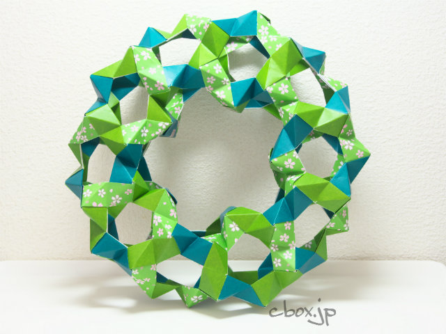 12月冬折り紙 簡単なクリスマスリースの作り方・折り方動画 Christmas wreathshigeyuki.net