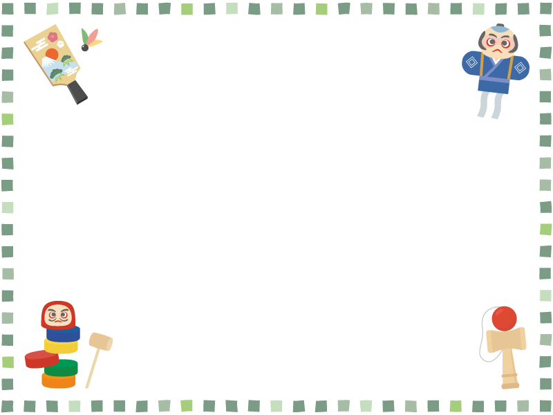 お正月のフレーム・枠 透過PNG ：イラスト無料